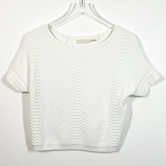 Ramy Brook Women’s Size XS Cream White Oversized Textured Sweater Crop Top - Picture 7 of 7